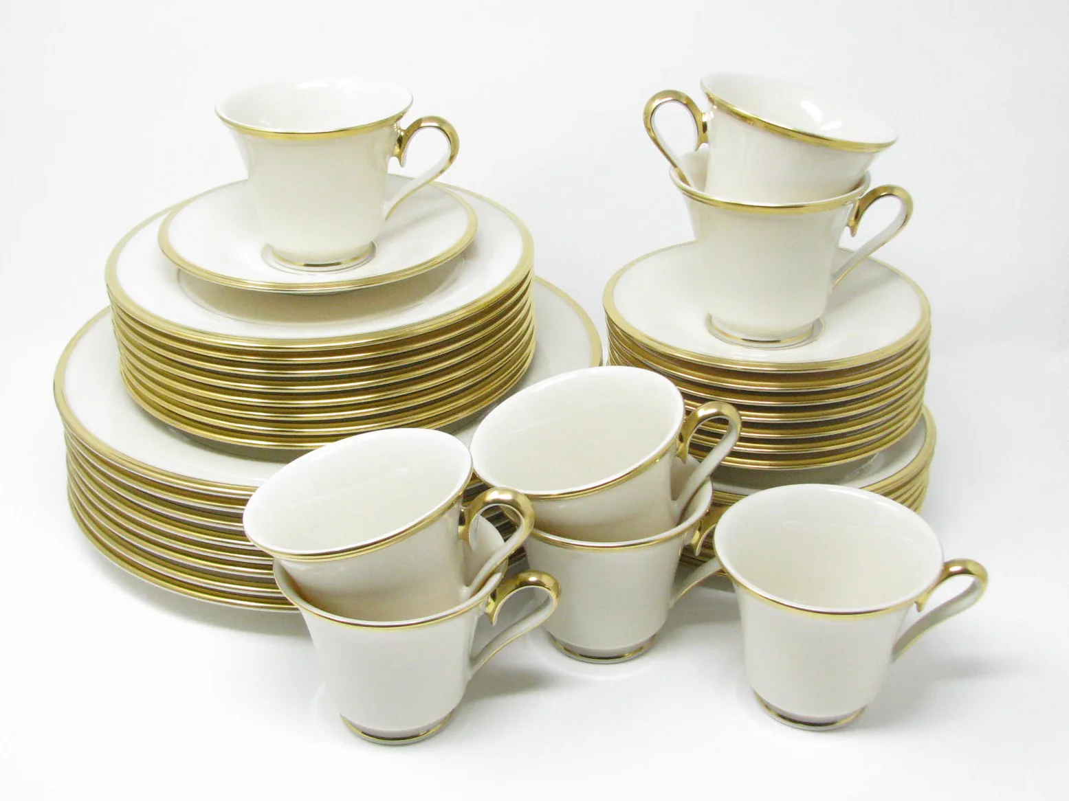 White and Gold China Set