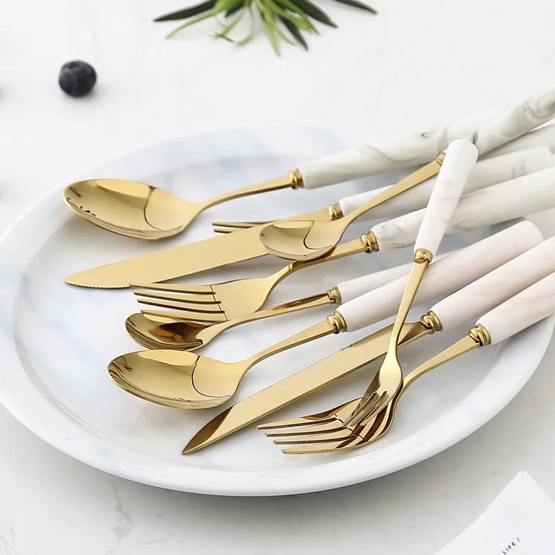 Golden Cermaic Cutlery Set